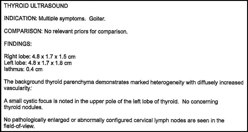 Snapshot of a thyroid ultrasound