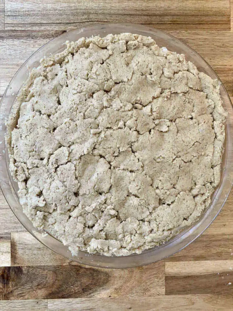 Freshly made apple pie before being baked