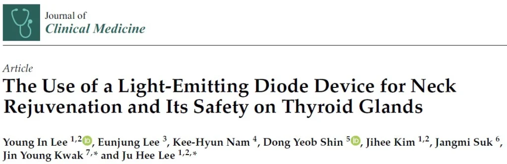 screen grab from a scientific paper titled: The Use of a Light-Emitting Diode Device for Neck Rejuvenation and Its Safety on Thyroid Glands by Lee et al. 2021